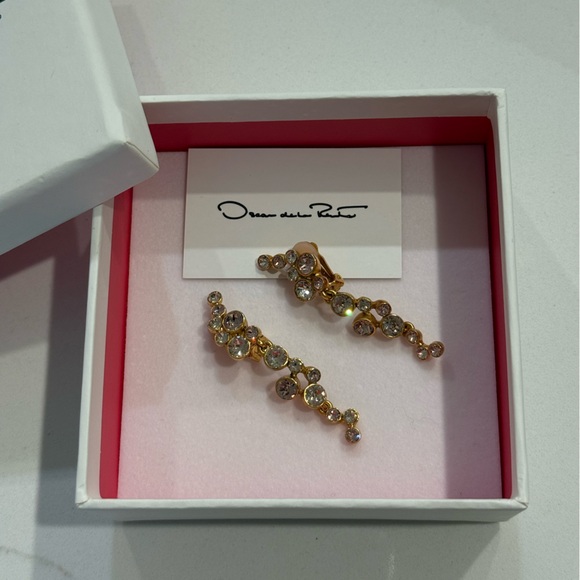 Oscar de la Renta Crystal Clip-on Earrings